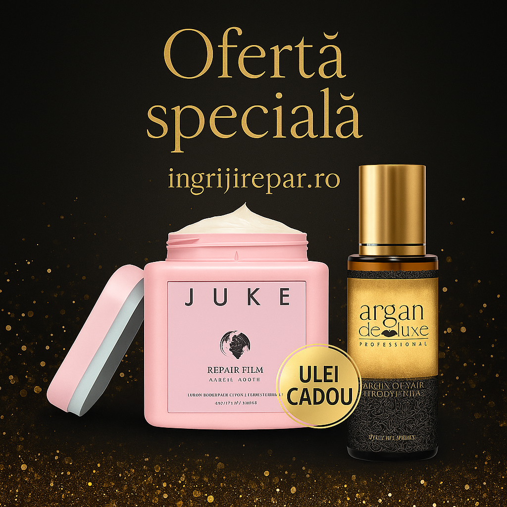 Ofertă Specială Îngrijire Păr – Mască JUKE Repair Film + Ulei de Argan CADOU